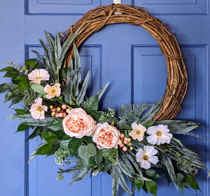 Front Door Wreath, Blush Boho wreath, All Season Wreath, Bridal shower gift, Mother’s Day Gift, Wall Decor