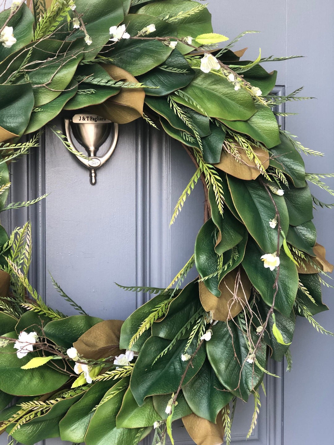 Front Door Magnolia Wreath