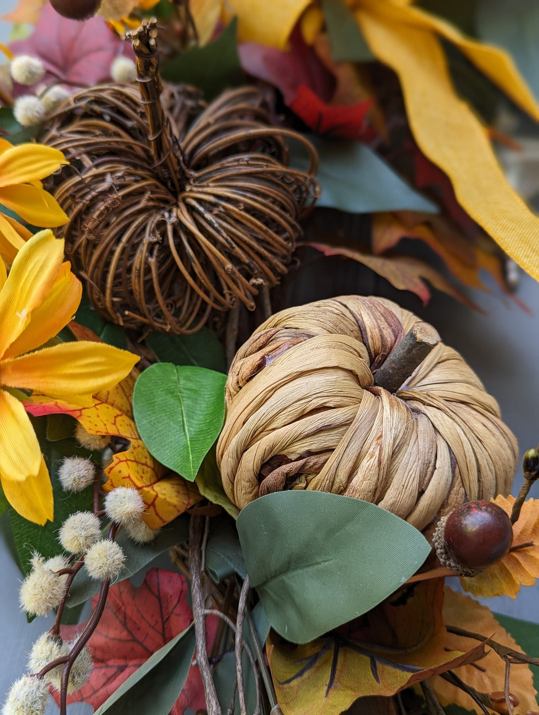 Fall Wreath for Front Door | Autumn Wreath | Farmhouse Wreath | Thanksgiving Wreath | Outdoor Wreath